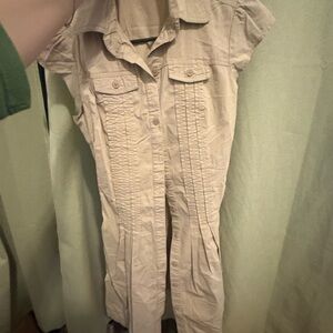 Merona Beige Button-Up Dress